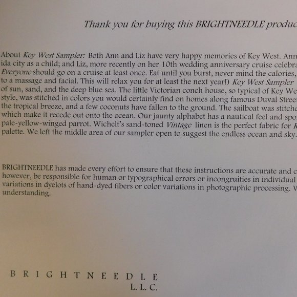 Brightneedle Key West Sampler cross stitch chart Duval Street pink house pattern - Picture 11 of 16